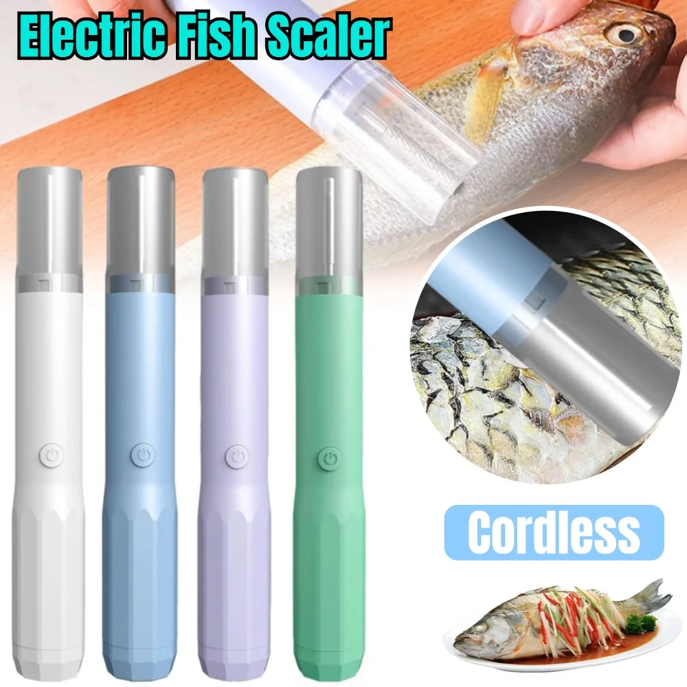 Electric Fish Scaler Waterproof Fish Scale Remover Easily Remove Fishscales Fish Scraper for Kitchen Fish Scaling Cleaning