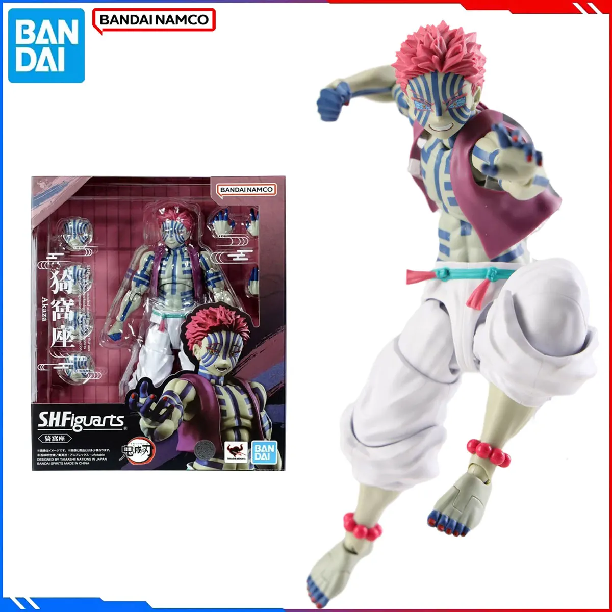 

Genuine Bandai Original Demon Slayer Figure Model Kits S.H.Figuarts 1/12 Anime Figures Akaza Joints Movable Action Model Toys