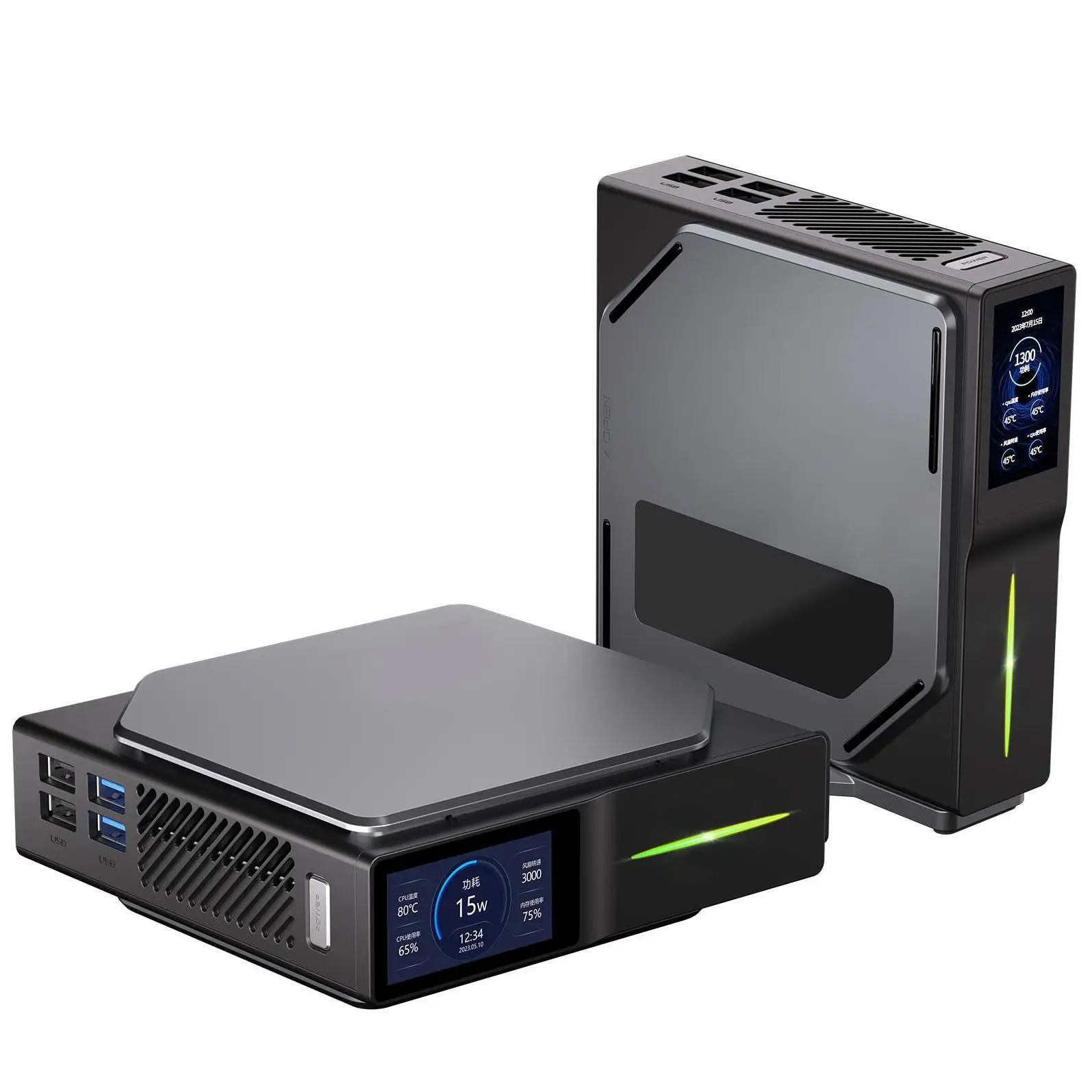 Unidade principal com display inteligente de temperatura, microcomputador N100 mini PC