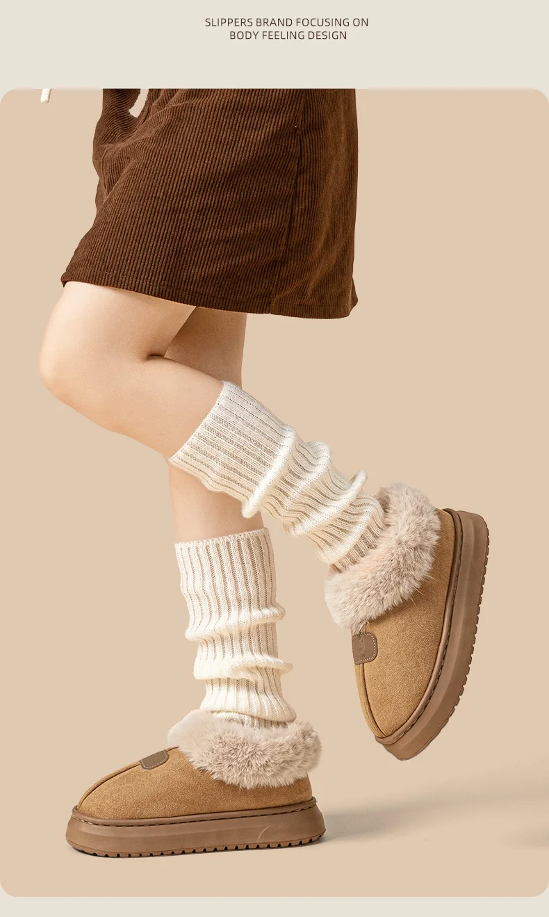 Mit Fleece gefütterte Winterhausschuhe für Männer und Frauen mit Knöchelabdeckung, dicke Sohle, leicht, Eva, für drinnen und draußen, warme Heimschuhe, mehrere C – Detail 11
