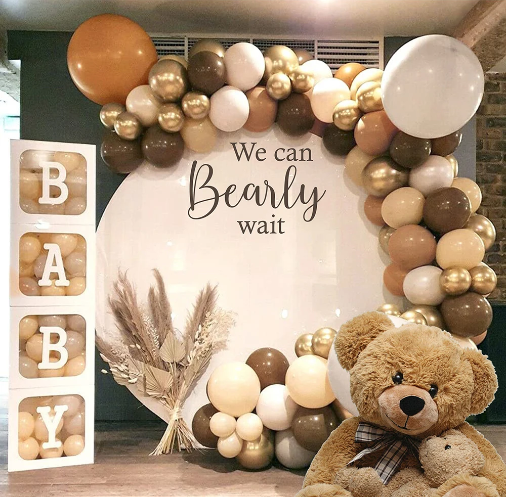 Baby Shower Wall Sticker Decal We Can Bearly Wait for Balloon Arch Baby Shower Backdrop Sticker Home Decor