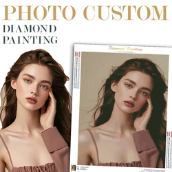 CHENISTORY 5D DIY Photo Custom Diamond Painting Kit Full Square/Round Diamonds Embroidery Personalized Wall Art Home Decor