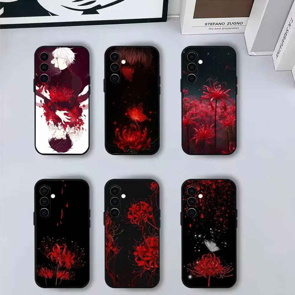 

T-Tokyo G-Ghoul 12Red s-spider lily Phone Case For Samsung Galaxy A73,A72,A71,A70,A53,A52,A51,Others Soft Black Cover