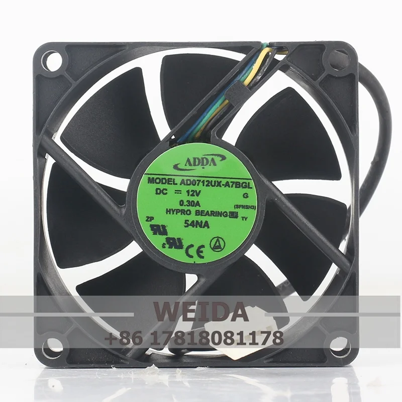 Cooling fan ADDA 24V 48V DC12V 0.30A AC EC 7025 70X70X25MM 7CM PWM Smart Computer chassis CPU Temperature Control AD0712UX-A7BGL