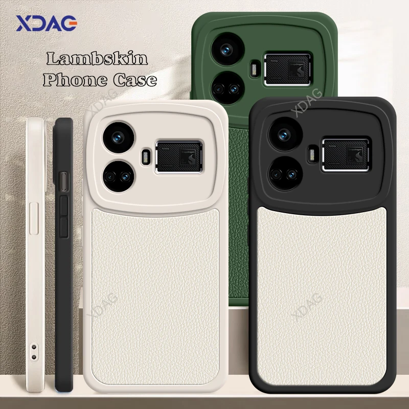 Etui na telefon Funda Shell Lambskin do OPPO Realme GT5 GT 5 Pro 5G Ochrona aparatu Miękka skórzana, odporna na wstrząsy tylna obudowa Akcesoria
