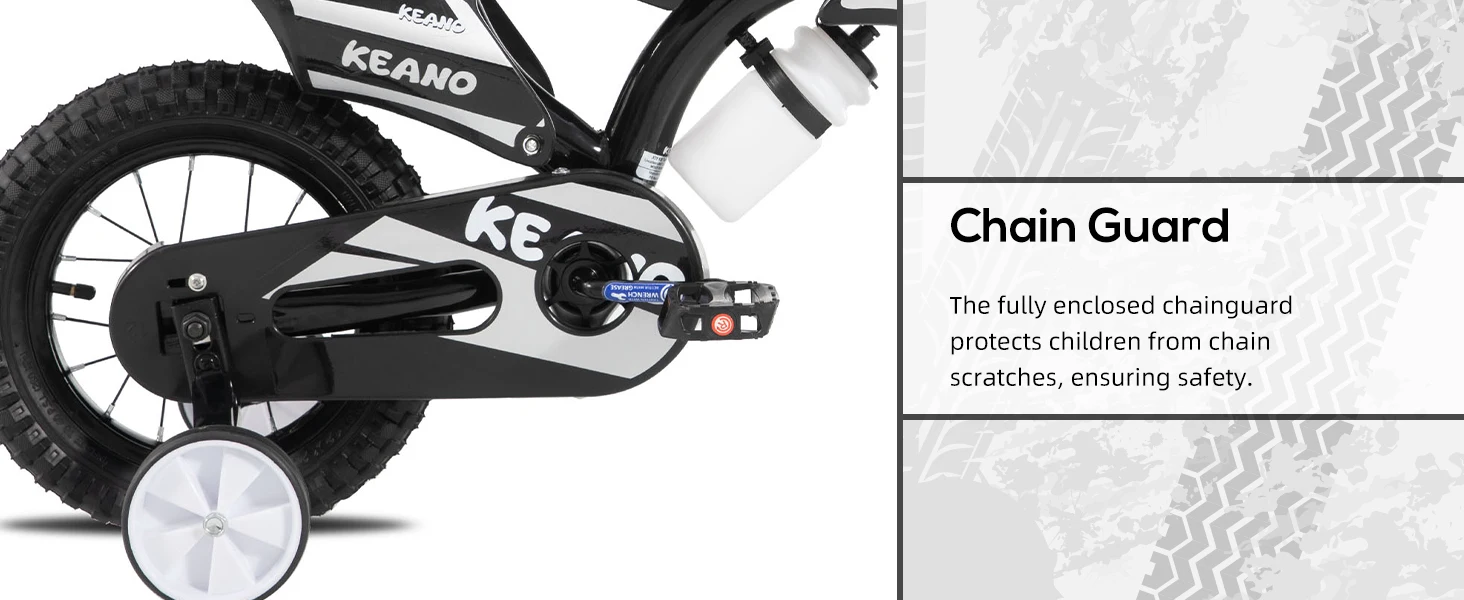 KEANO Motocross-Stil Kinderfahrrad für Jungen und Mädchen im Alter von 3-7 Jahren, 12 & 16 Zoll Fahrräder mit Stützrädern und Nummernschild – Detail 5