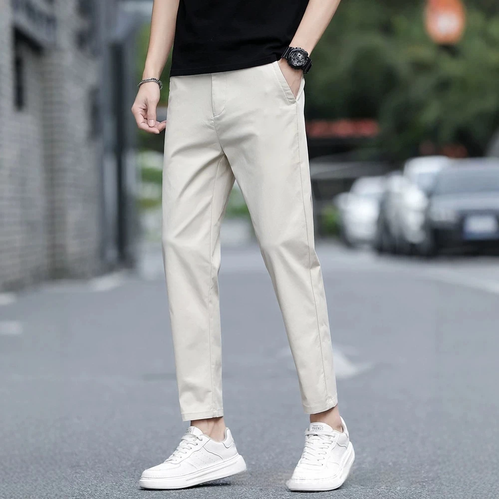 Summer-Mens-Mid-Waist-Ice-Silk-Cool-Feeling-Quick-Dry-Nine-Points-Pants-Thin-Breathable-Formal-Casual-Suit-Trousers
