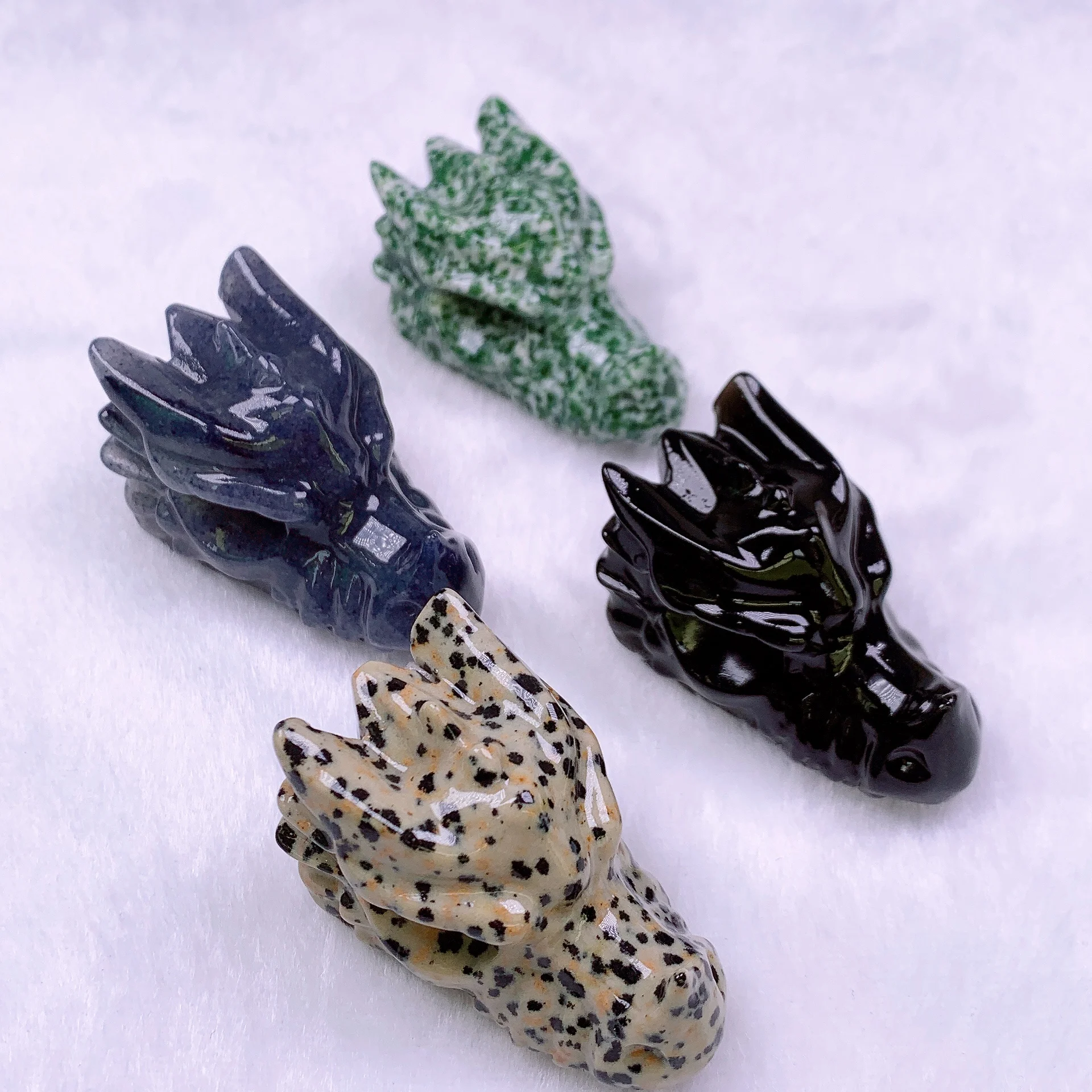 

1pc Natural flame obsidian Energy Reiki stone dragon head decoration Crystal Quartz Healing High Quality Gemstone For Gift