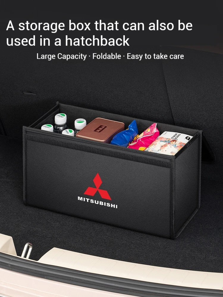 Car Trunk Storage Box Organizer Foldable Container Bag For Mitsubishi Outlander Pajero L200 Triton Colt Lancer EX Evolution X