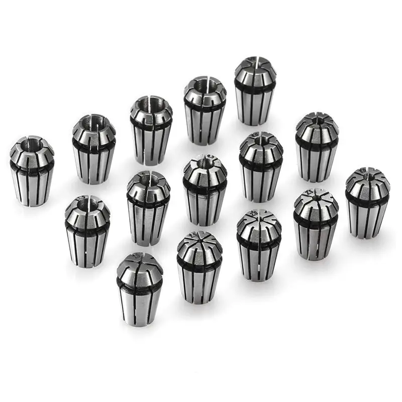 B50C 15PCS ER11 Precision Spring Collet Set For CNC Engraving Milling Lathe Chuck Tool 1.0Mm-7.0Mm & 1/4 Inch 1/8 Inch