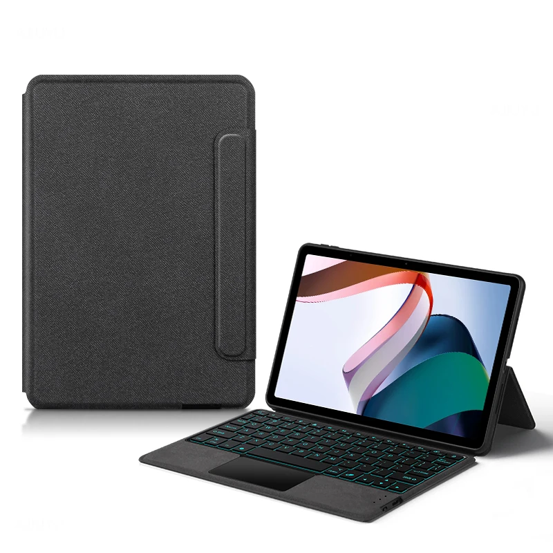 AJIUYU Keyboard Case For Xiaomi Redmi Pad 10.6 inch 2022 Tablet Smart Cover Backlit TrackPad Spanish Portuguese German French