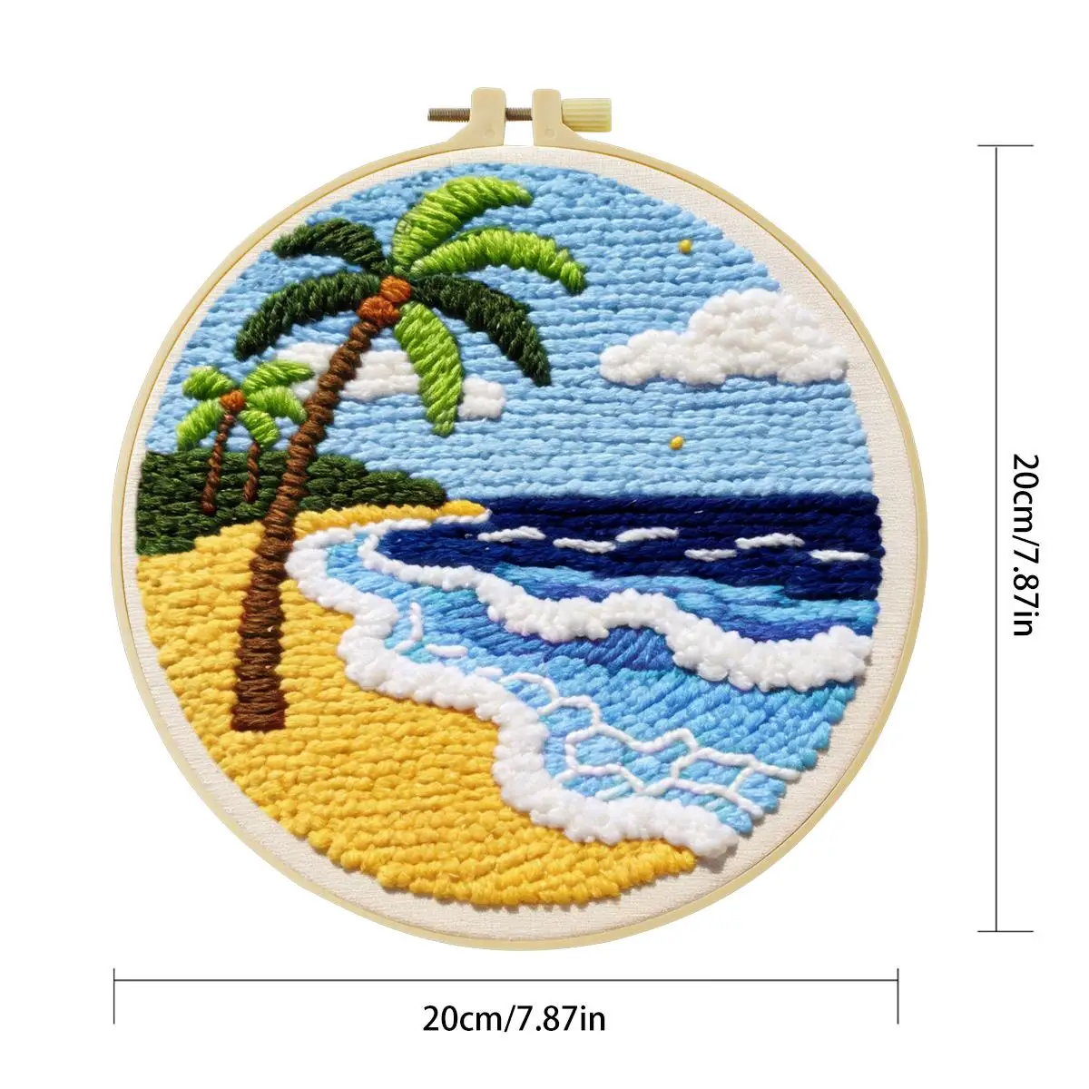 20X20CM/7,87 Zoll Strand-Sticknadel-Set, Stickerei-Kit, Strick-Stickerei, DIY Handgemachtes Geschenk, Nadelkunst – Detail 3