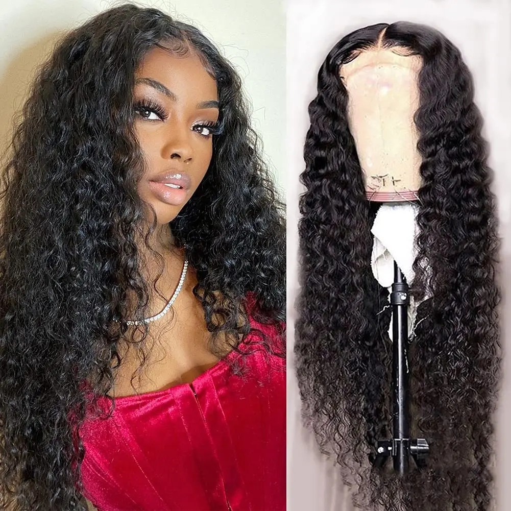 360 Glueless Full Lace Wig Curly Human Hair Wigs 36 Inch 13x6 HD Lace Frontal Wigs For Women Water Wave Transparent Preplucked