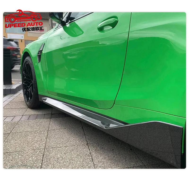 Suitable for Carbon Fiber Skirts Apron Racing Body Kits BMW 4 Series G82 M4 2021 2022 Car Side Door Extention Lip Splitters