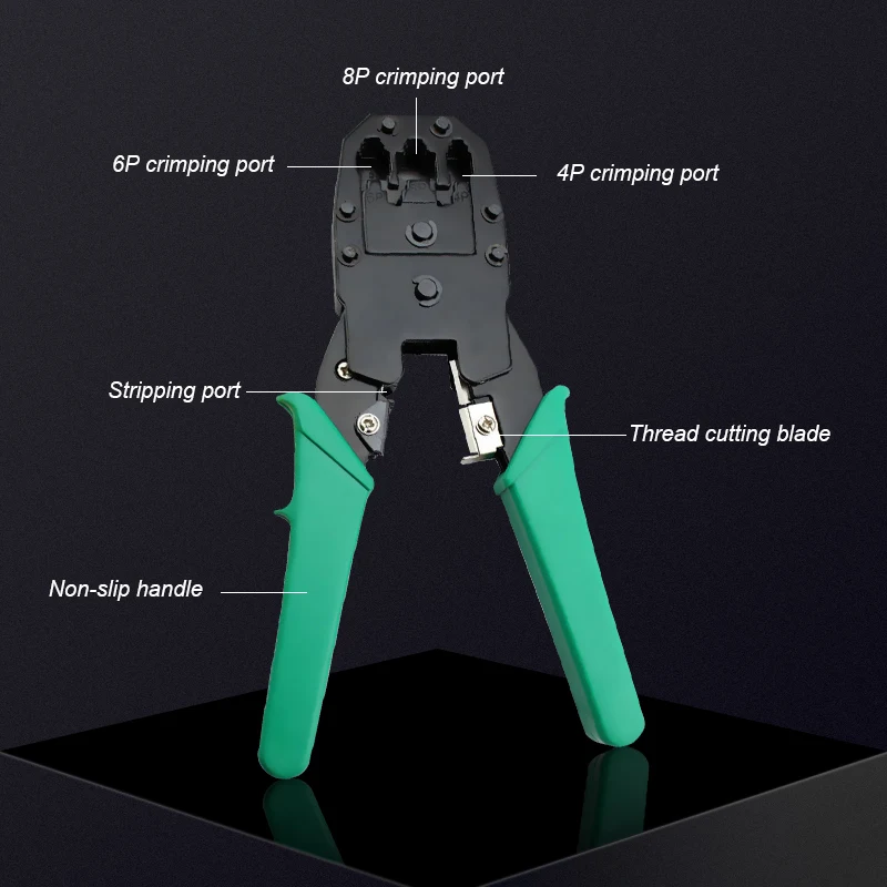 Network Cable Tester Pratical Series Green RJ11 RJ45 Crimping Tool Crimping Pliers CrimpTool for 6P 8P OMAY