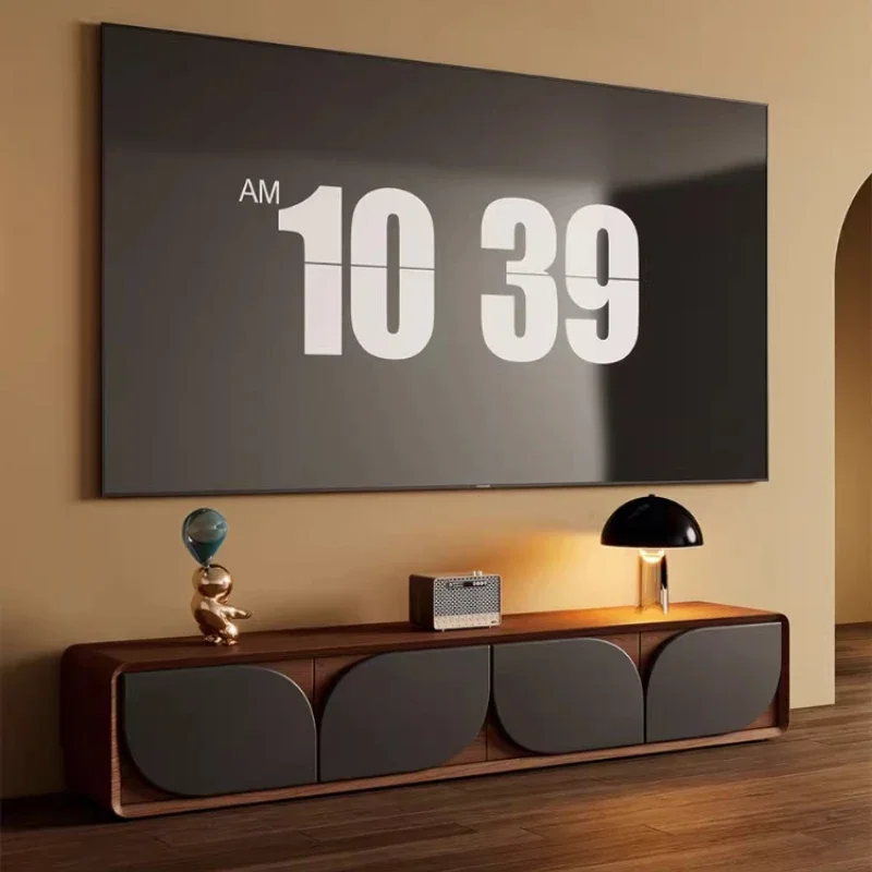 

240Cm Storage Tv Table Black Wooden Drawers Design Minimalist Floor Tv Stands Universal Designer Fernsehen Tisch Furniture Home