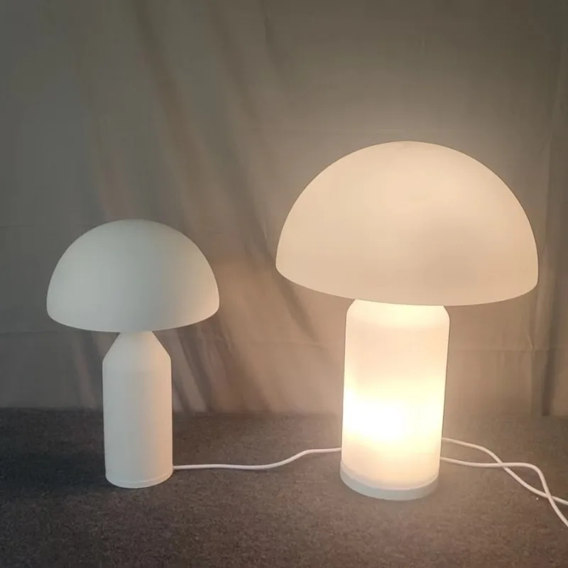 Bedroom mushroom glass table lamp post-modern living room creative hotel study decorative glass bedside table lamp
