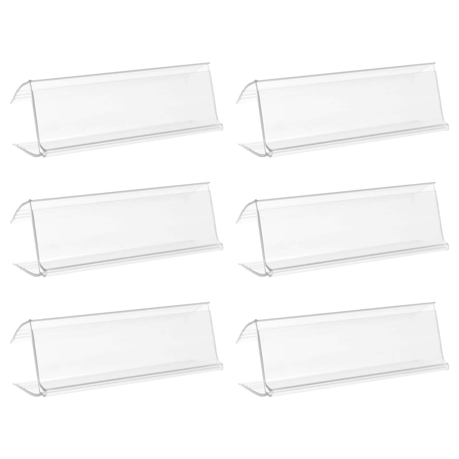

6pcs Label Card Slot Price Tag Transparent Acrylic Shelf Supermarket Display Folder Labels Stable Anti Skid Performance