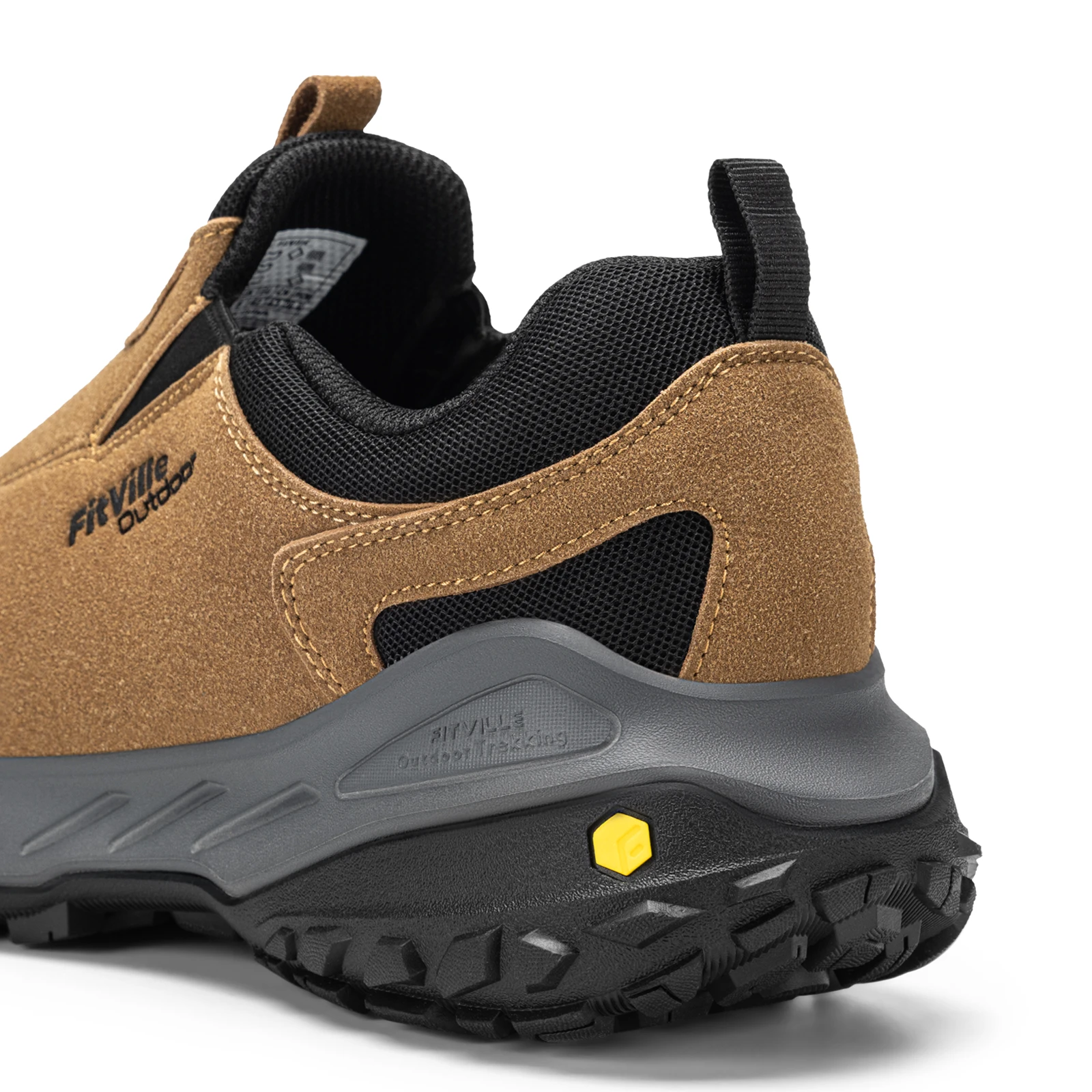 FitVille Extra Wide Toe Hiking Shoes Men's Slip on Walking Loafers with Arch Support Flat Feet Non-slip Trekking Shoes for Men