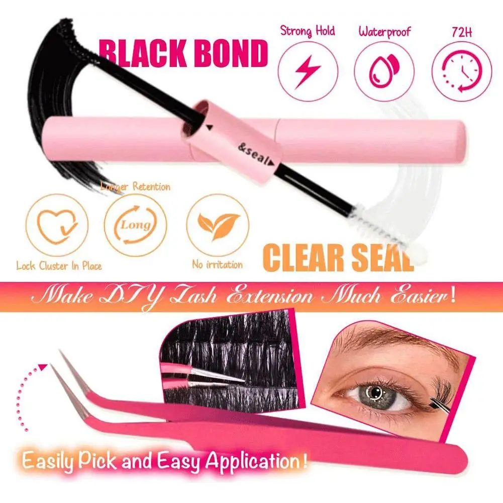 NEW 80D/100D まつげエクステキット ふわふわまつげエクステキット まつげとシール付き まつげピンセット 太いまつげクラスター ウィスピー