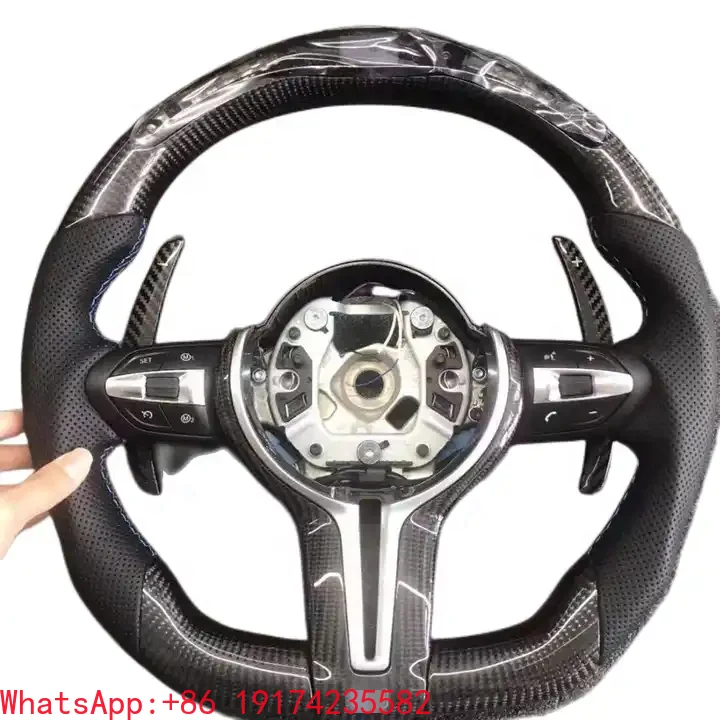 

Carbon Fiber Steering Wheel Fit for BMW M2 M3 M4 M5 M6 X5M X6M F30 F10 F26 F15 F80 LED Leather Custom Steering Wheel