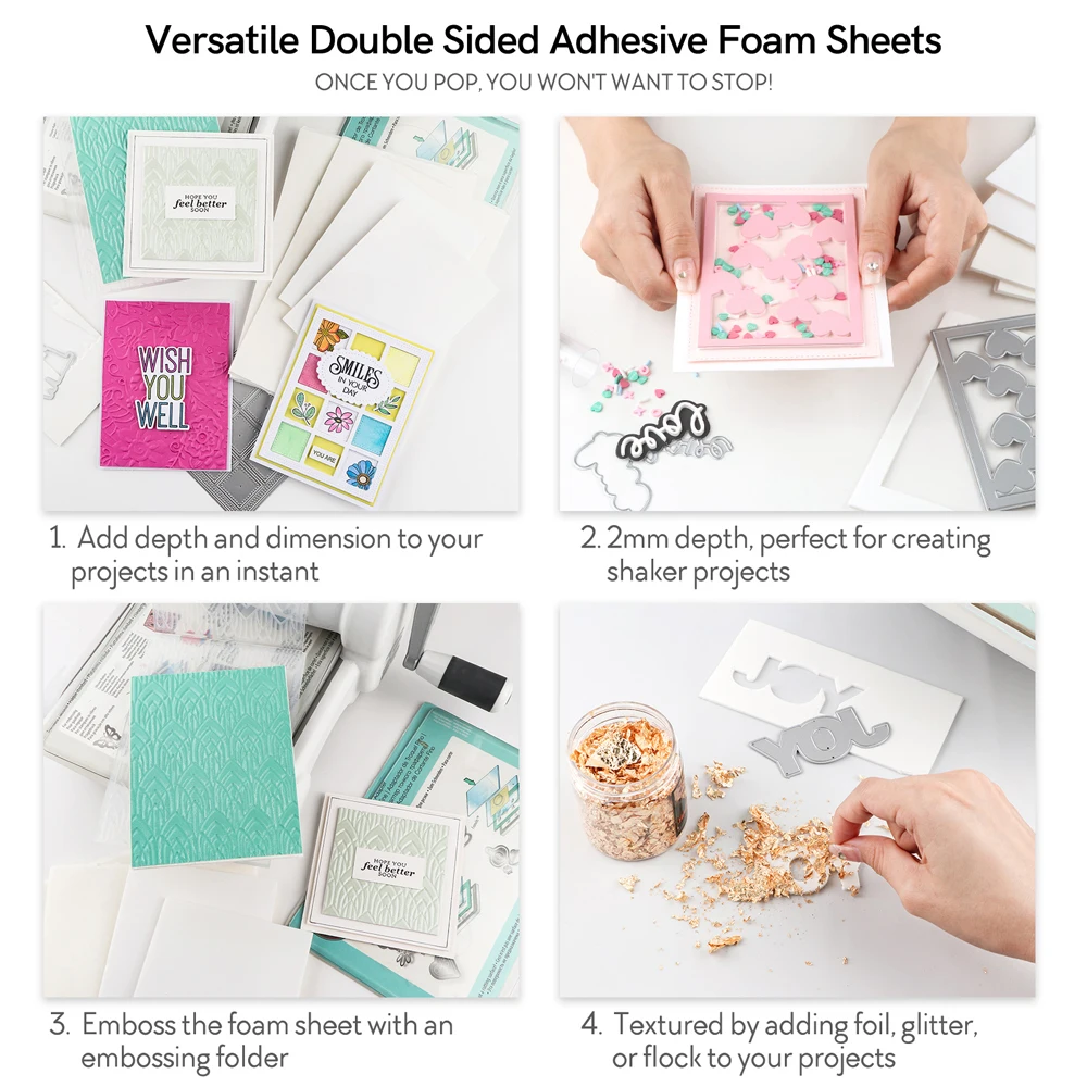 10pc/set Double Sided Adhesive Foam Sheets for Adding Pop Scrapbooking Dimension Sticker Sheets For Layering Effect On Card Make