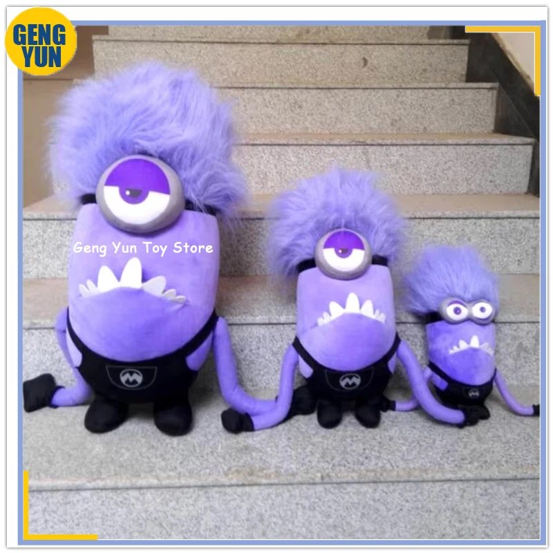 30/45/60CM Purple Minions Plush Doll Despicable Me Same Oaragraph Cartoon Anime Fun Stuffed Toys Children Kids Peluche Xmas Gift