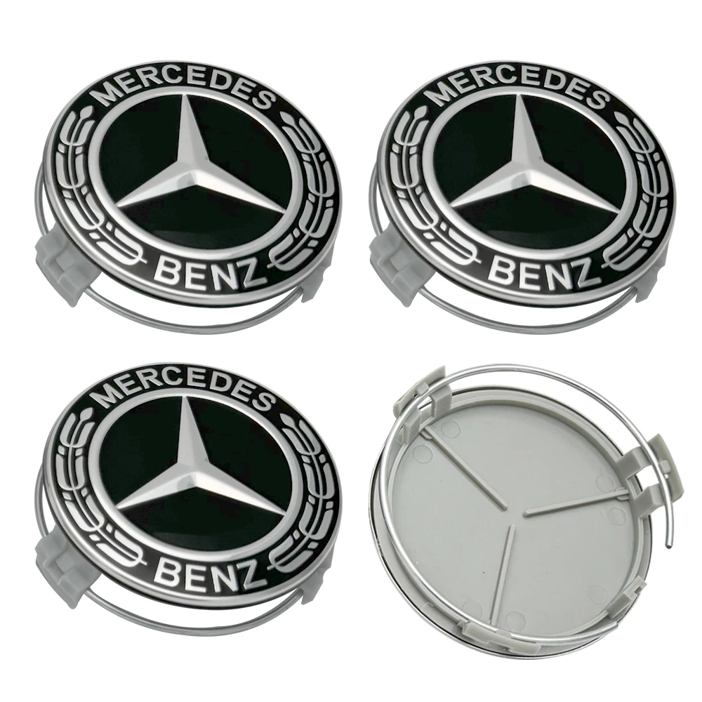 ABS 4pcs 75mm Mercedes Wheel Center Caps For W176 W177 W203 W204 W205 W206 W212 W213 W214 W211 W223 W222 W222 W223 W246 W247