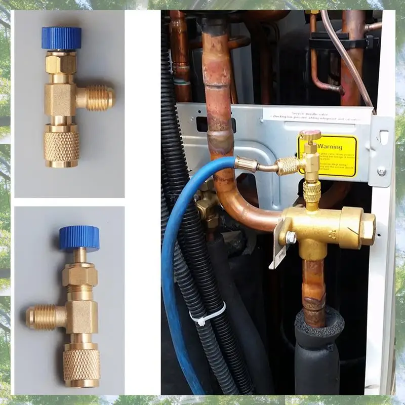 Premium-R22 R410 AC Valve 1/4 Inch Filler Joint A/C Refrigerant Valve Air Conditioning Repair And Fluoride Safety Adapter Durabl