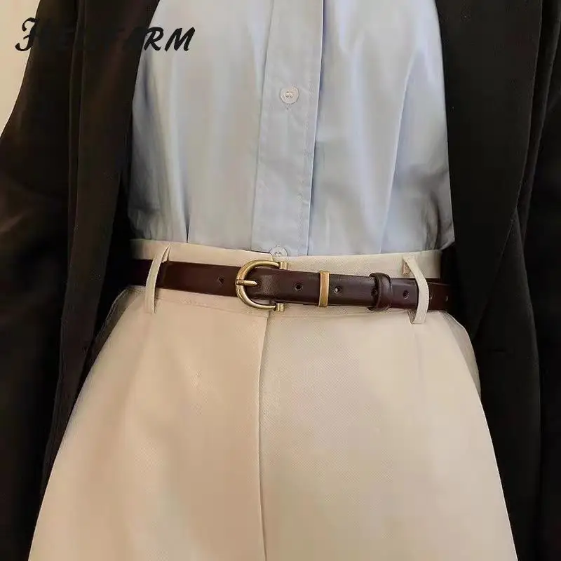 

Luxury Designer Women Belt PU Leather Female Fashion Metal Belt Buckle Waistband High Quality Trend Belt