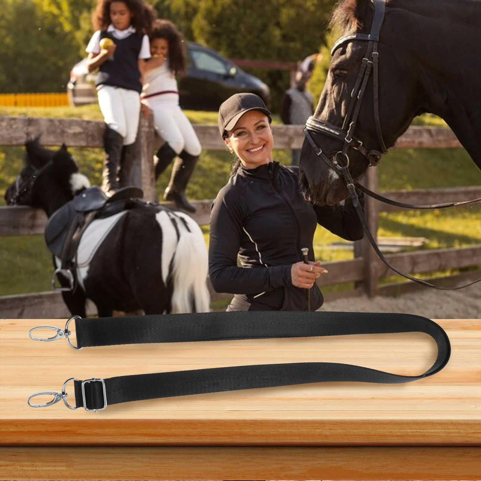 قطعتان من إكسسوارات بطانية الحصان، أغطية أرجل مرنة قابلة للتعديل مع خطافات معدنية بديلة لأشرطة البطن آمنة #2