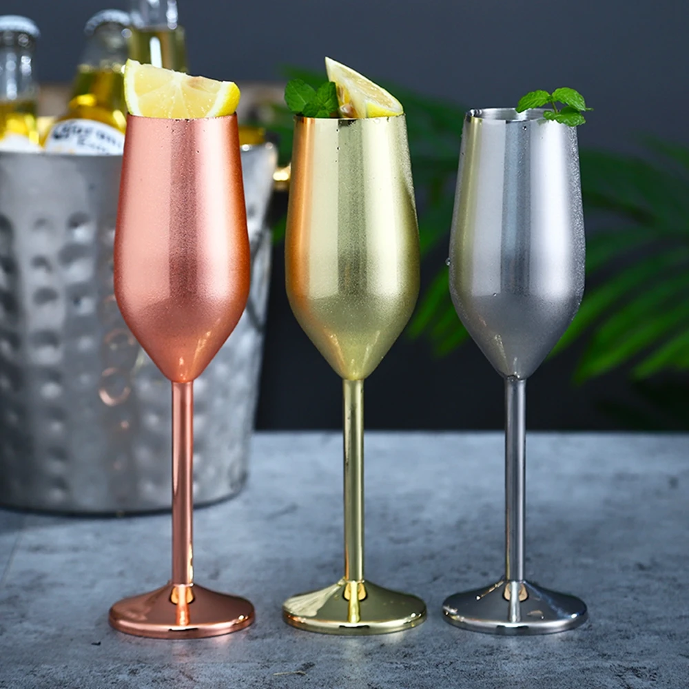 

Stainless Steel Metal Goblet Restaurant Kitchen Supplies Cocktail Glass Wine Glass Barware Champagne Cup