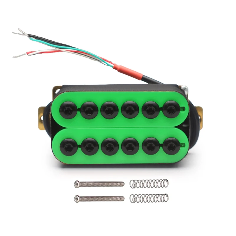 Adjustable Metal Double Coil Electric Guitar Pickups Humbucker Punk Green