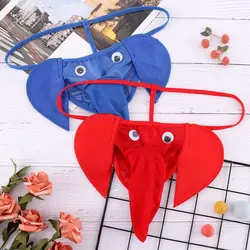 Tanga creativo con forma de elefante, ropa interior Sexy, parte trasera en T