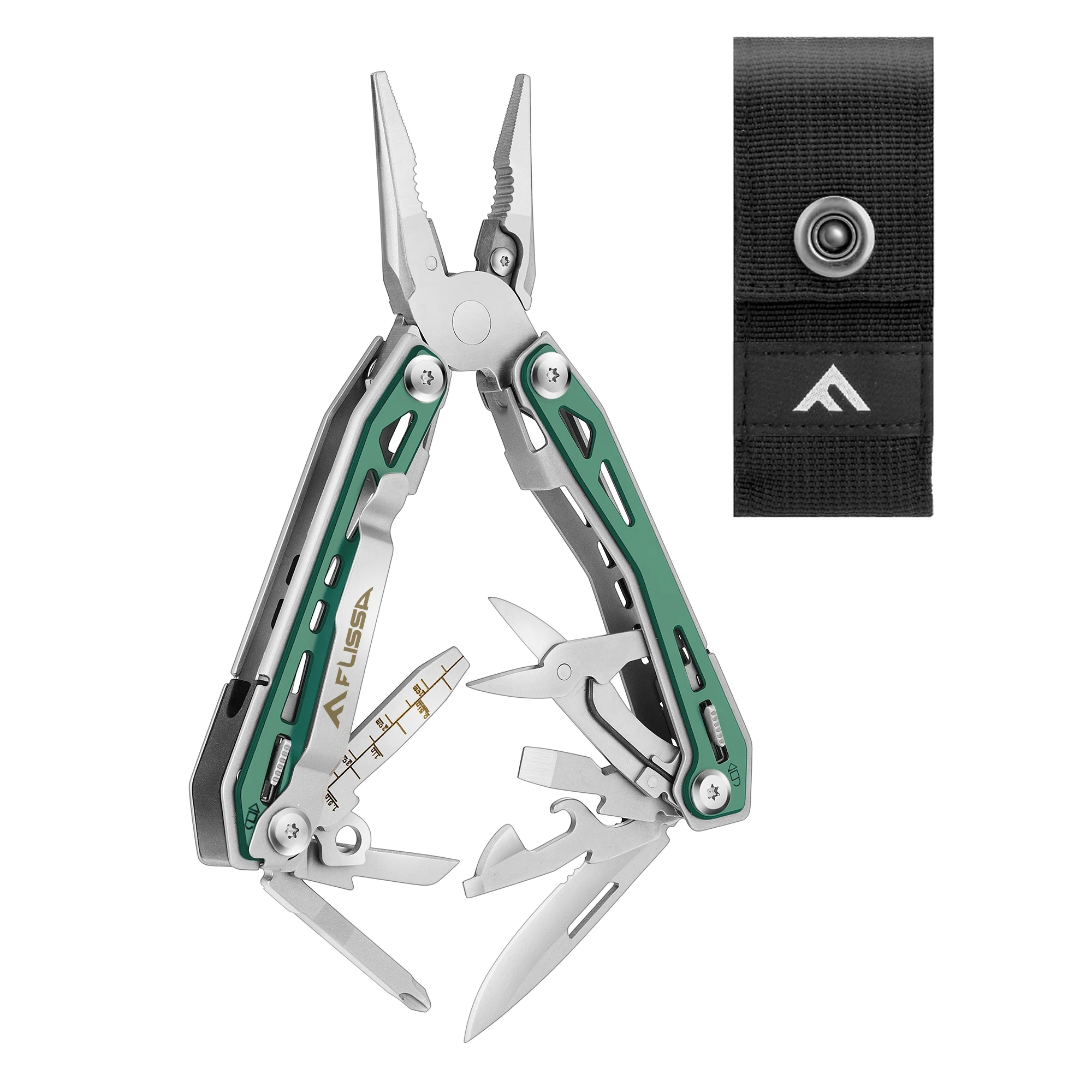 

FLISSA 16-in-1 Multi-tool Pliers with Sheath Folding Plier Wire Stripper Outdoor Camping Survive Mini Portable Multitool Pocket