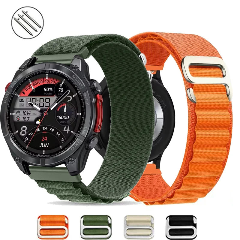 Alpine Loop Band for Zeblaze Stratos 4 Smart watch Replacment Bracelet 20mm 22mm Strap for Zeblaze Stratos 4 Accessories