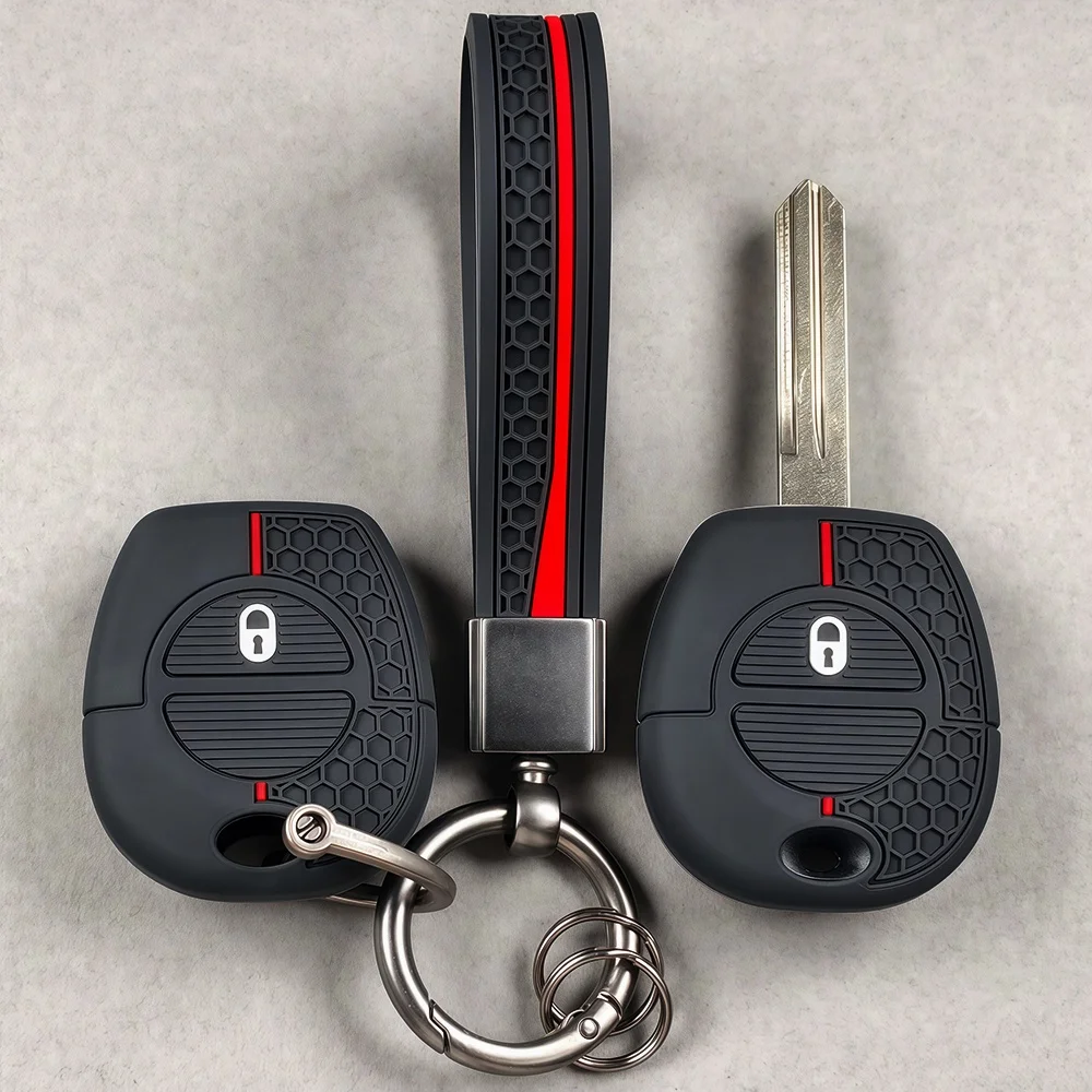Silicone Remote Key Shell 2 Buttons For NISSAN Pulsar Patrol Primera Xtrail Terrano Almera Micra Fob Key Case