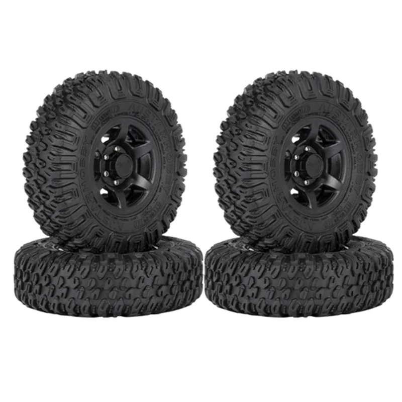 Hot-4PCS 85Mm 1.55 Inch Beadlock Velgen Banden Set Voor 1/10 RC Crawler Auto Axiale Yeti Jr RC4WD D90 TF2 Tamiya CC01