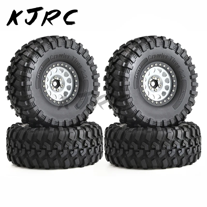 

RC 135mm Metal 2.2" Beadlock Wheel Rim Tire Set for 1/10 RC Crawler Car Axial SCX10 Wraith RR10 Capra Traxxas TRX4 YK4082 YK4083