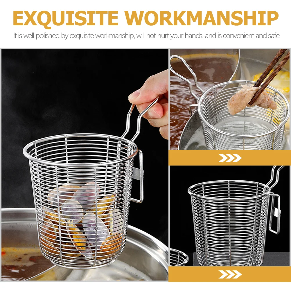 Hot Pot Colander Practical Noddle Strainer Large Capacity Stainless Steel Mesh Pasta Spider Fettuccine