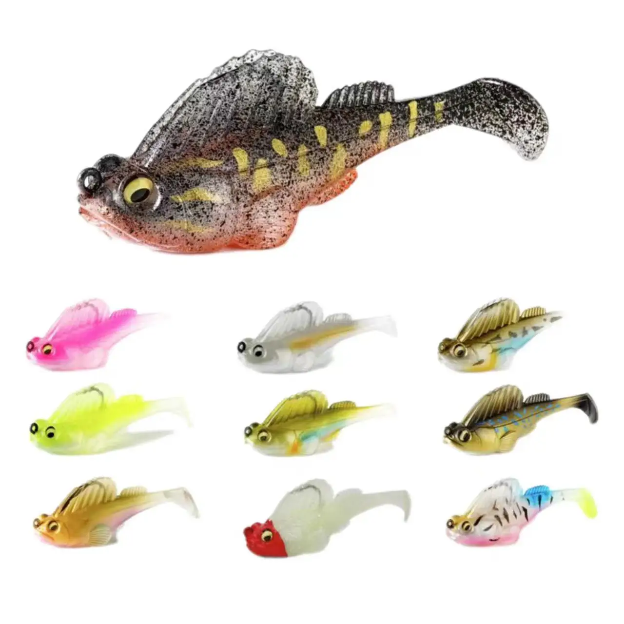 

14g Silicone Soft Bait Dark Sleeper Fishing Lure Crankbait Wobbler Swimbait for Bass Pike Perch