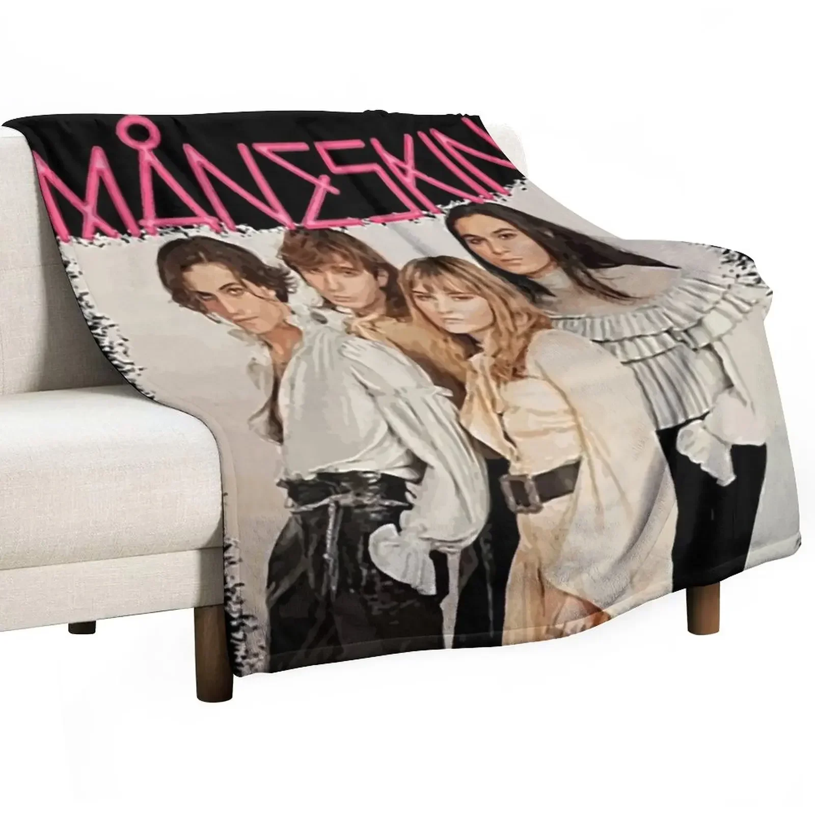 

The Official Merchandise of Mneskin - Maneskin Throw Blanket Summer Thermals For Travel heavy to sleep Blankets