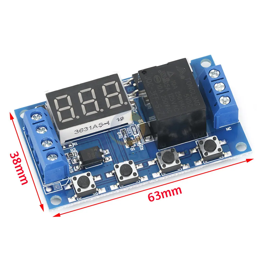 1 Channel 5V Relay Module Time Delay Relay Module Trigger OFF/ON Switch Timing Cycle 999 minutes