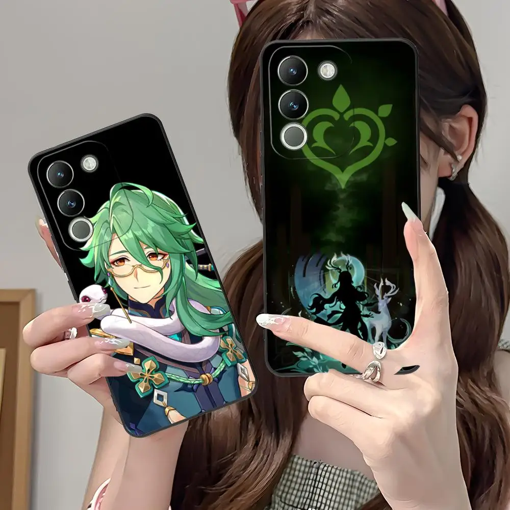 

Game GI Baizhu Dendro Mobile Phone Case for VIVO Y77 76 75 74 73 72 58 56 55 51 50 38 36 Y19 Y18 Y03 Y01 5G Printing Cover