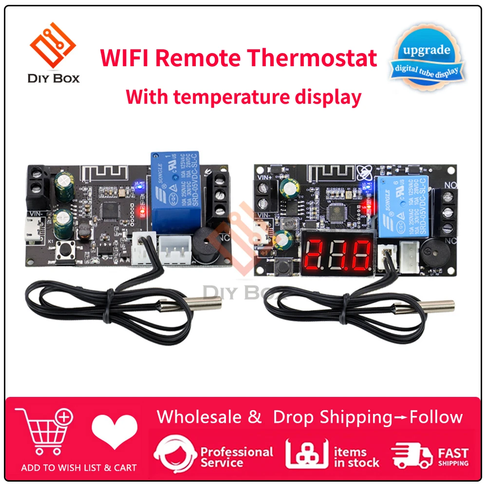 WIFI Remote Thermostat High Precision Temperature Controller Module Cooling and Heating APP Temperature Collection XY-WFT1 WFTX