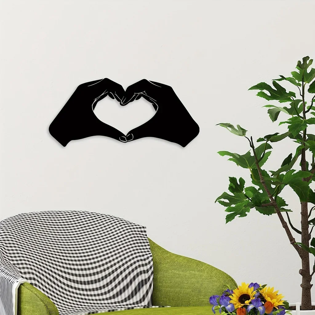 1pc, Love Forever Heart Hands Metal Wall Decor - Decorative Accent for Home and Room  metal wall hanging Wall decor