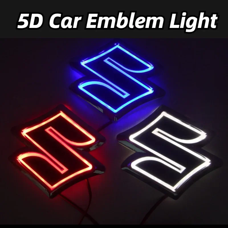 

5D Car Logo LED Emblem Badge Light Rear Trunk Tail Mark Decoration for SWIFT Alto Wagon R Jimny Refit Styling Accessories