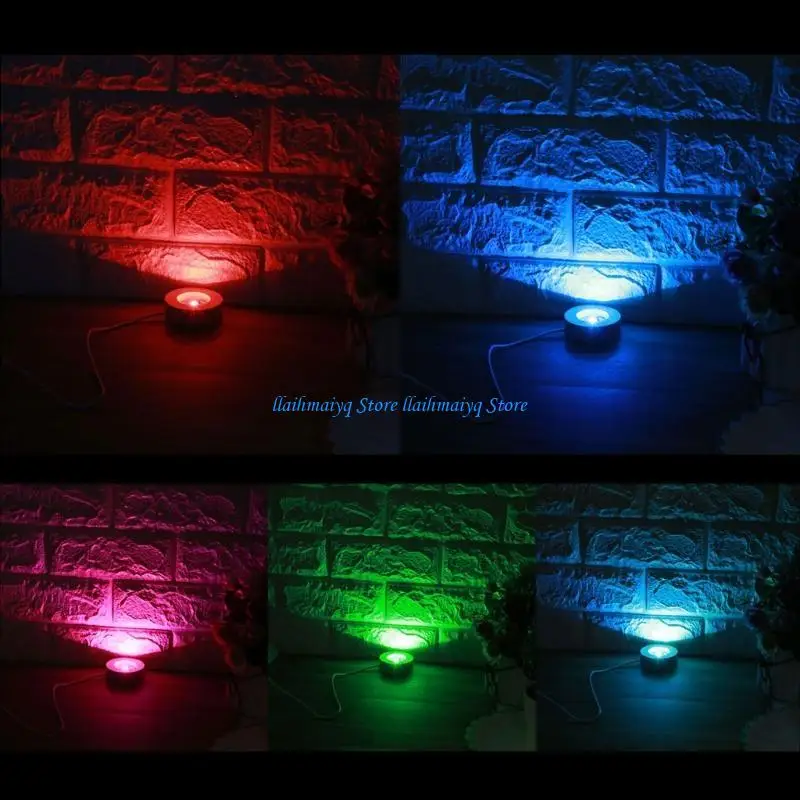 573B LED Light Luminous Base Acrylic Diy Lamp Holder for Creative Night Light Round Wooden Piece Resin Art Craft