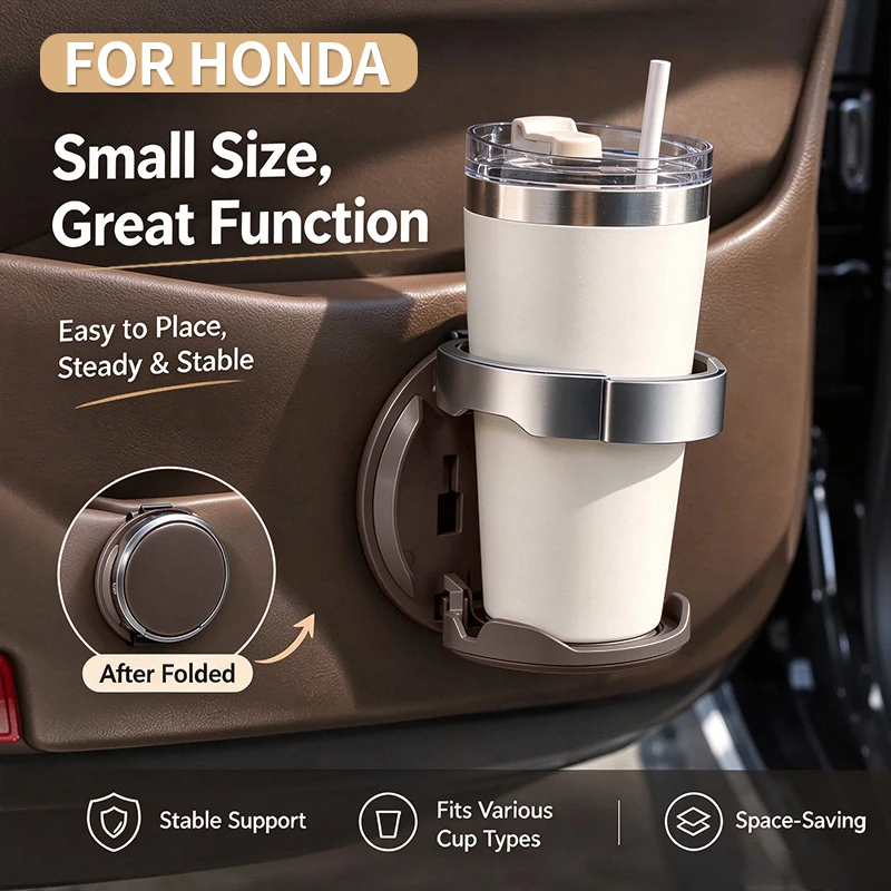 Car multifunctional door cup and beverage storage rack for Honda CR‑V Civic Accord HR‑V Fit/Jazz ZR‑V Passport Odyssey Pilot