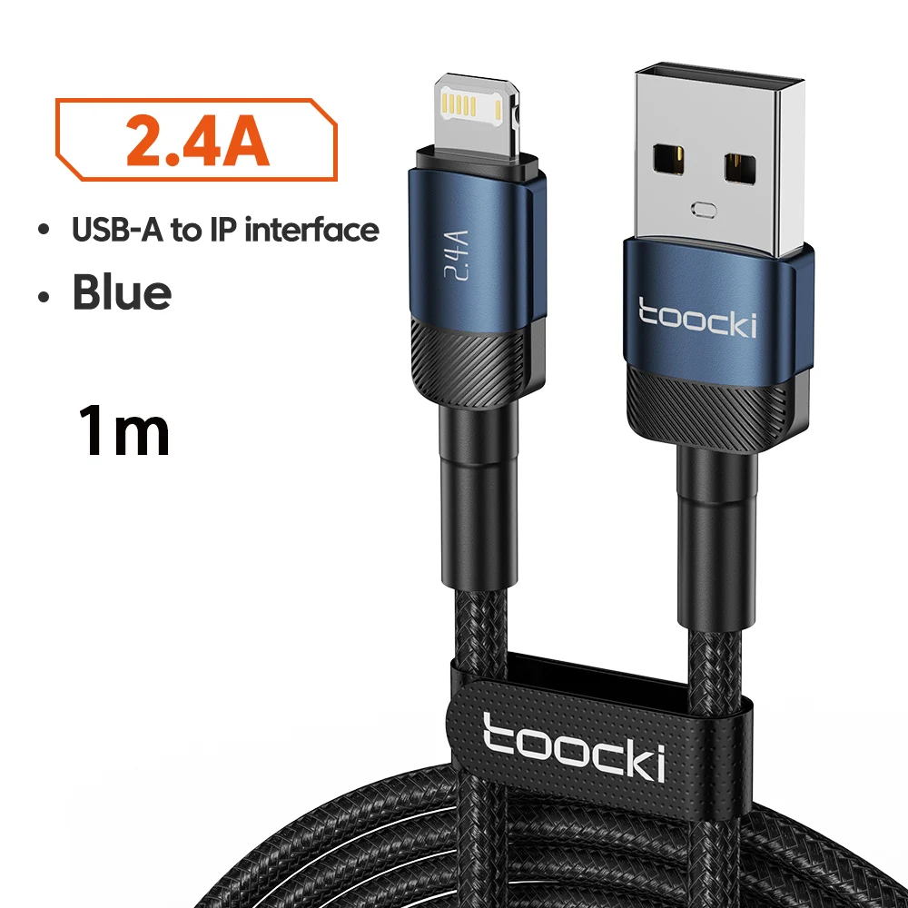 Toocki USB-Kabel für iPhone 14 13 12 Pro Max X XR 8 Plus iPad Schnellladegerät Aluminium iP-Kabel iPhone-Serie Datenkabel